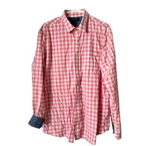 Banana Republic Pink‎ and White Gingham Soft Wash Tailored Slim Fit Shirt